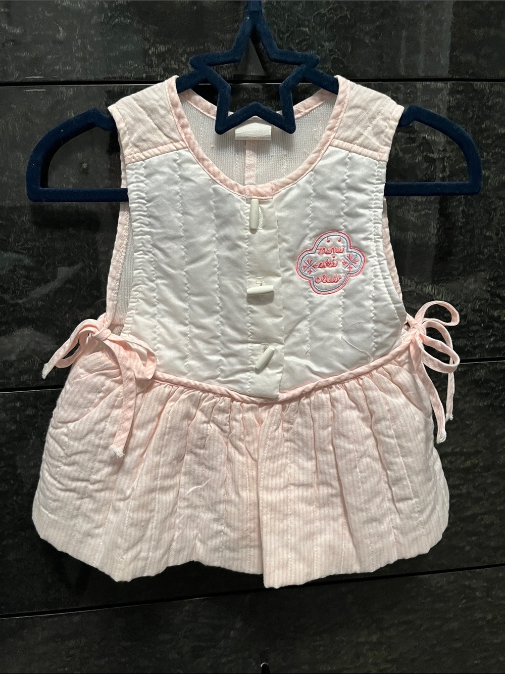 Soft Pink and White Quilted Girls' Jumper